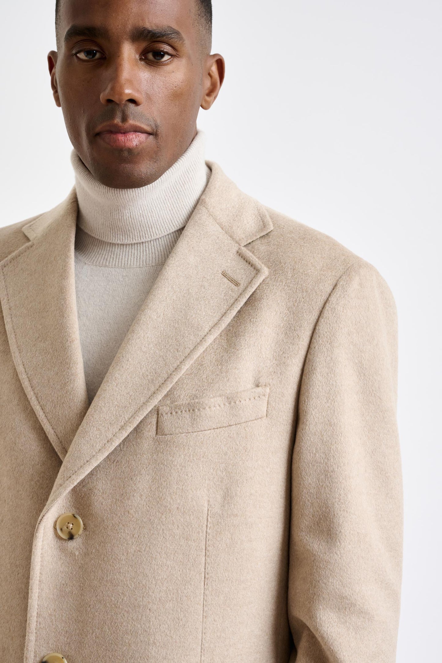 Beige Cashmere Hereford Overcoat Zeus