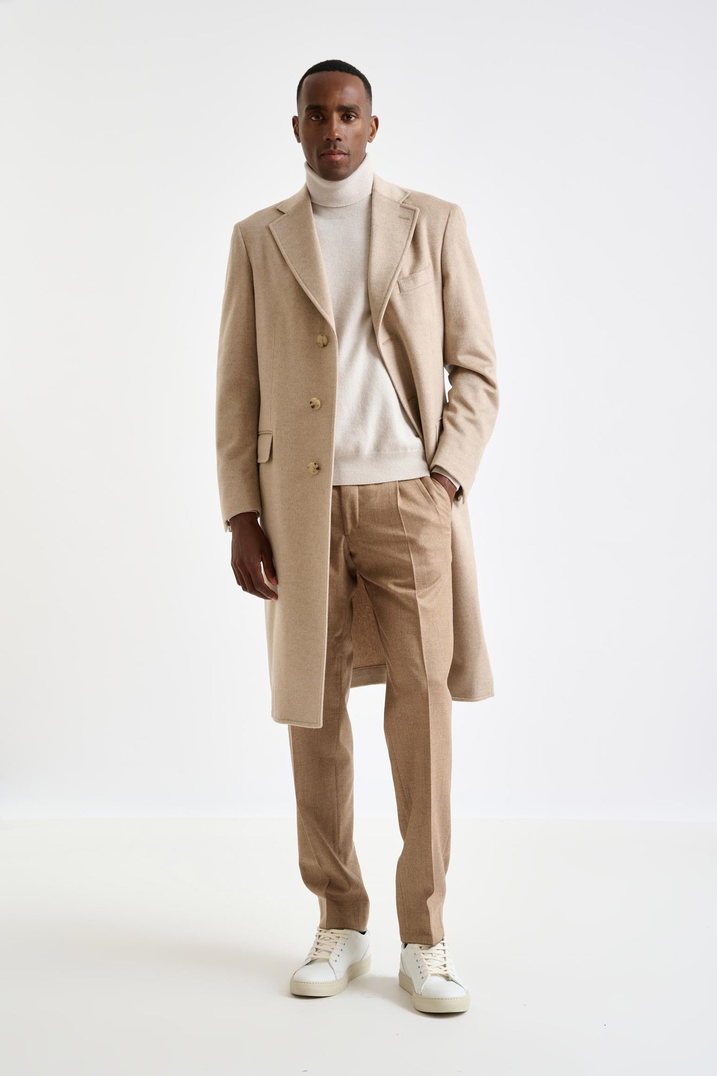 Beige Cashmere Hereford Overcoat Zeus