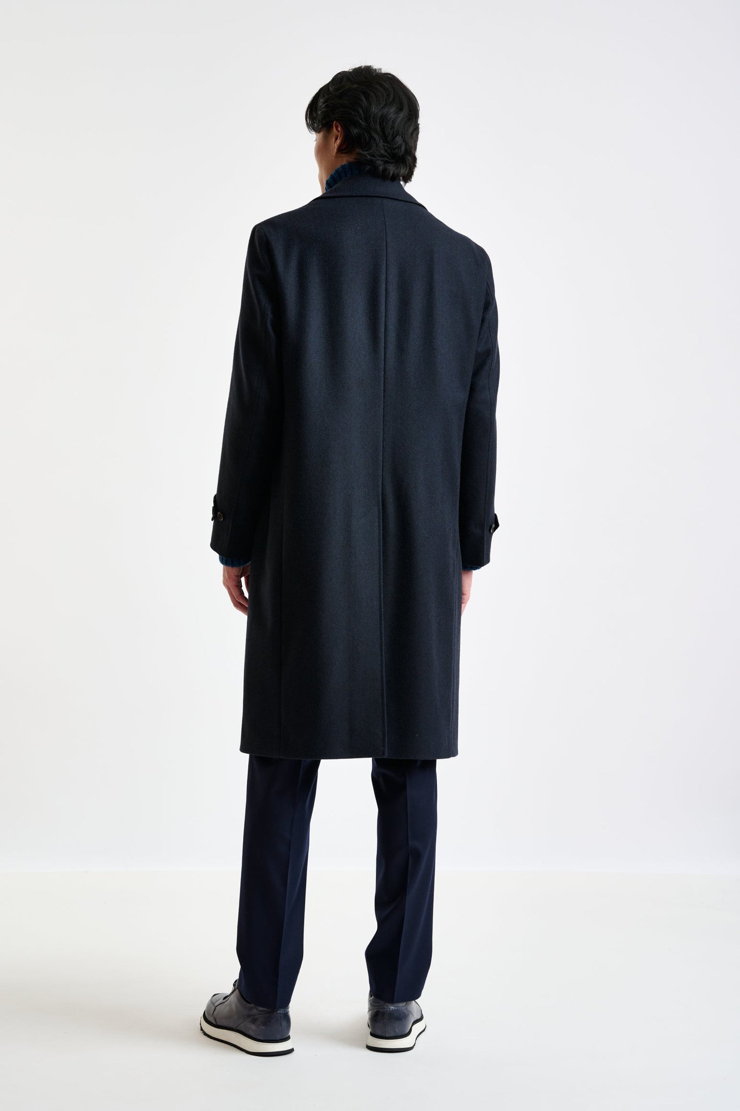 Dark Blue Wool Sheffield Overcoat Zeus