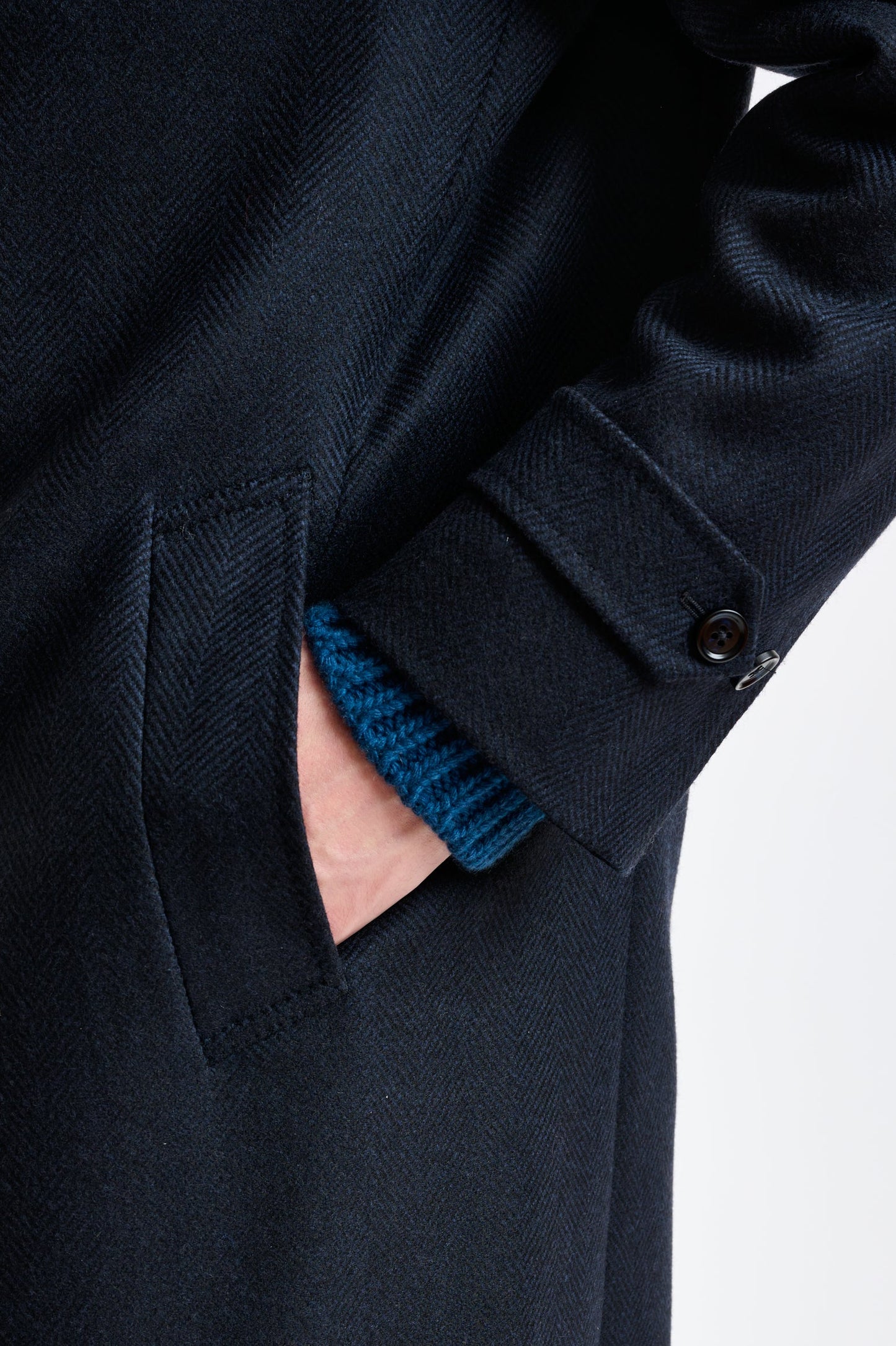 Dark Blue Wool Sheffield Overcoat Zeus