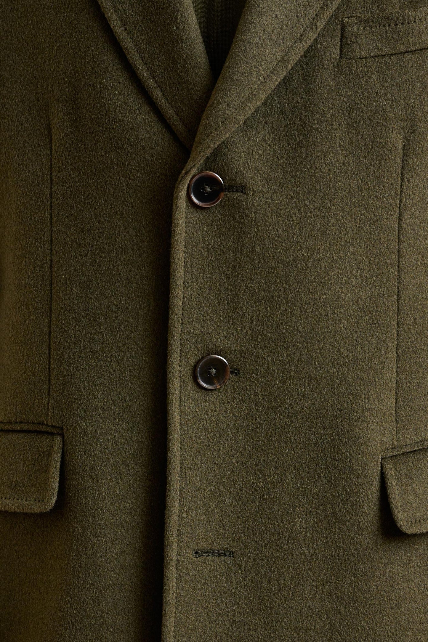 Olive Green Wool Hereford Overcoat Zeus