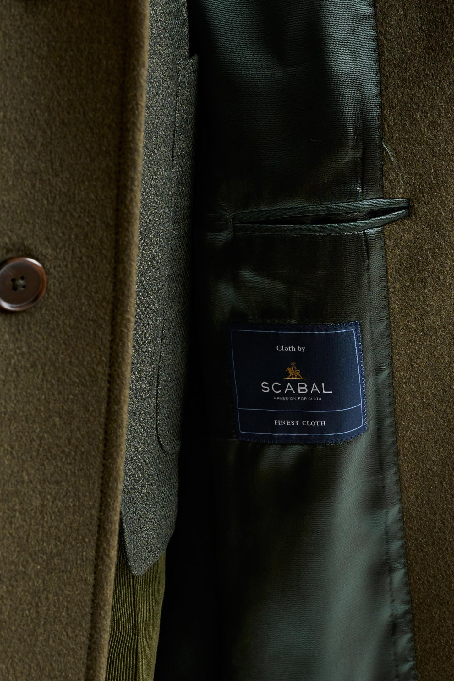 Olive Green Wool Hereford Overcoat Zeus