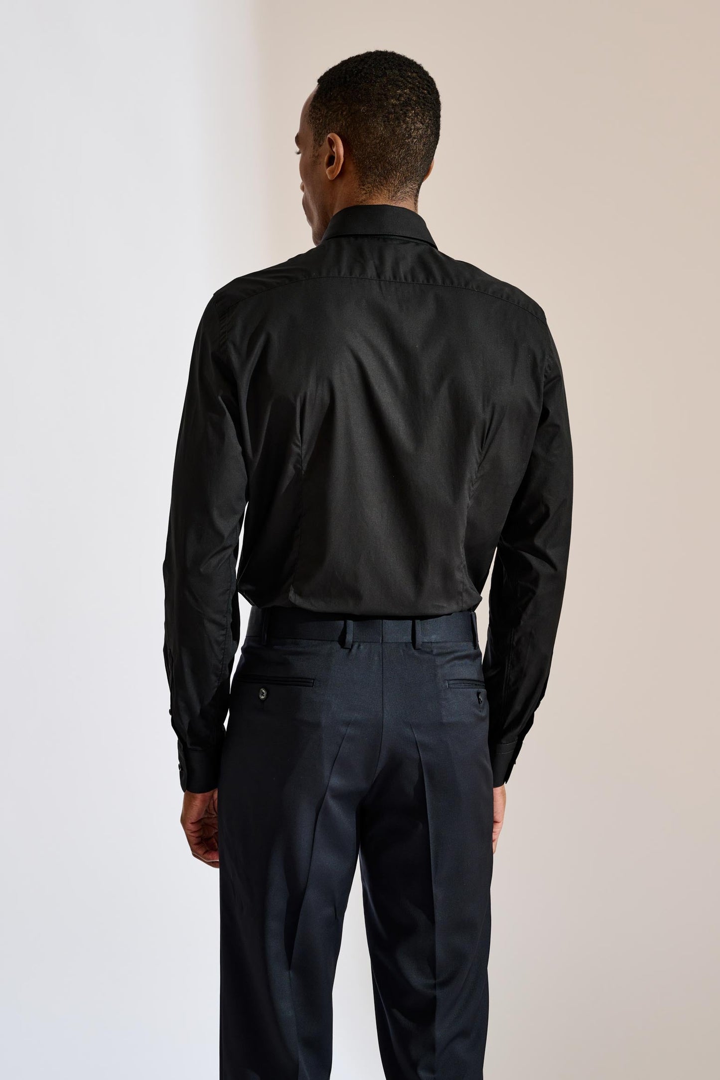 Formal Shirt Poplin Stretch Black